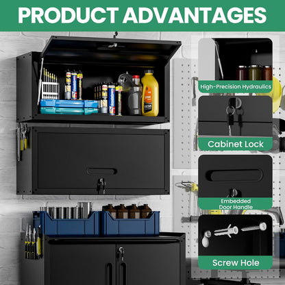 Garage Cabinet System | Heavy Duty Steel All-In-One Modular Garage Cabinet Set for Ultimate Workshop Organization | Easy Assembly Garage Storage Cabinets & Tool Bench