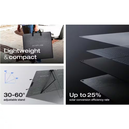 45-Watt Topcon Portable Solar Panel up to 25% Conversion Rate, IP68, Ideal Solar Power Source for RIVER 2 Series